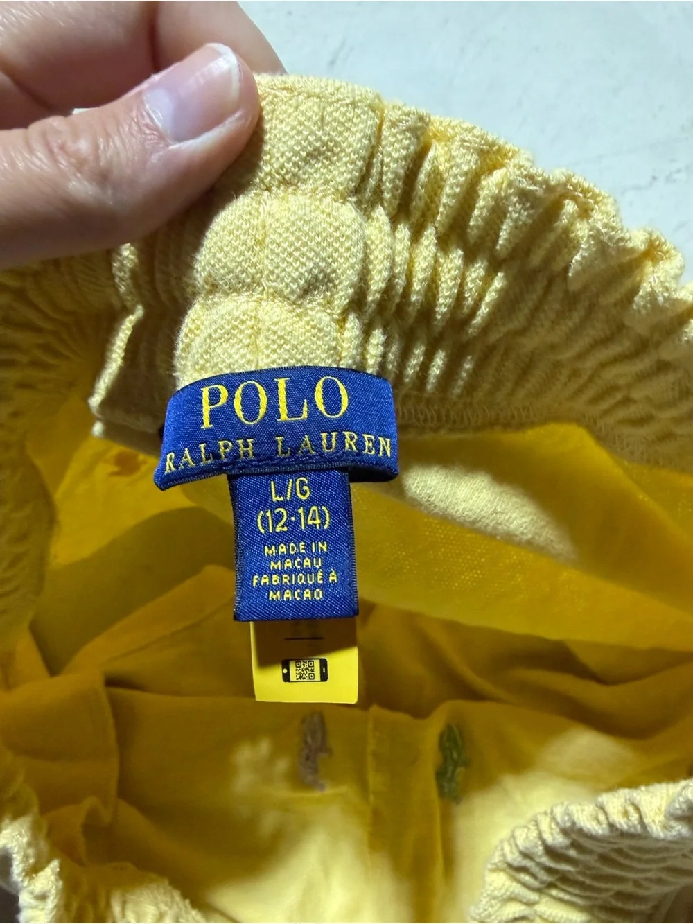 Polo Ralph Lauren Yellow Embroidered Polo Logo Shorts large 12-14